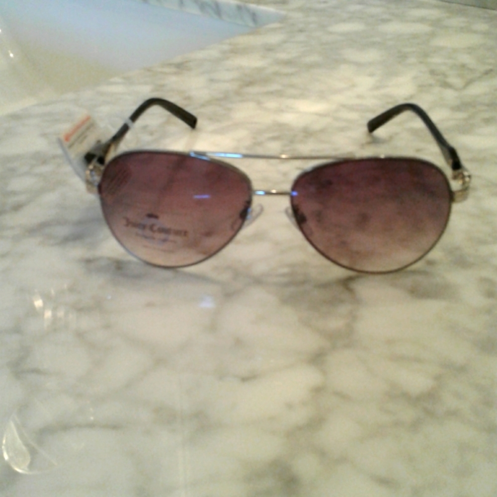 Juicy couture silver aviator sunglasses with smoked lenses